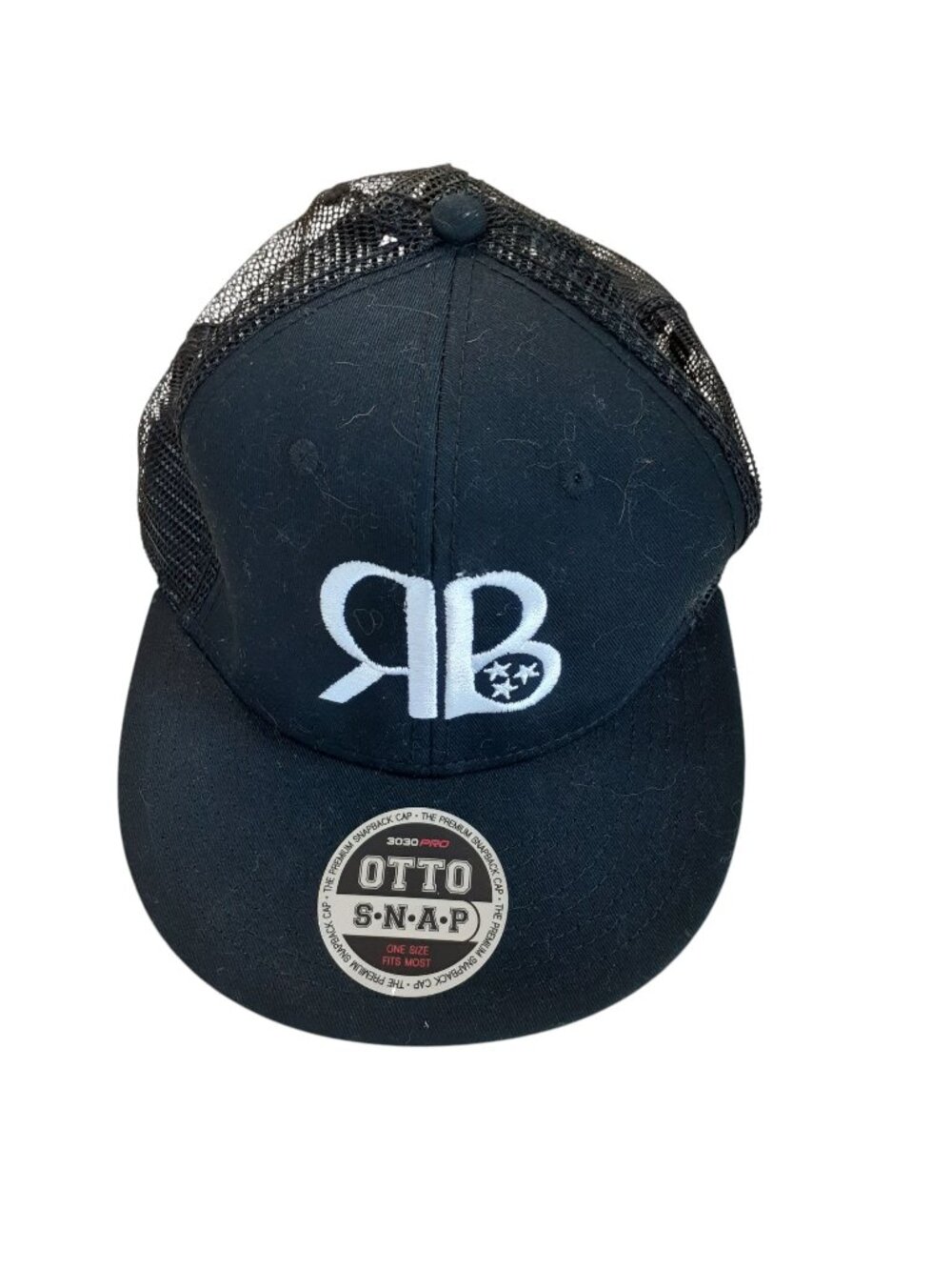 Otto RB Classic Trucker Snapback Cap Embroidered Black One Size Fits All